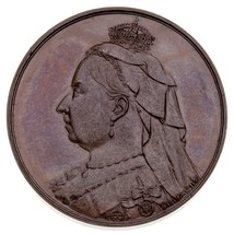 1897 Gran Bretagna Bronzo Medaglione 60th Anniversario Regina Victoria&#39;s... - $79.19