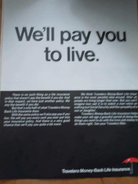 Travelers Insurance We’ll Pay You To Live Print Magazine Advertisement 1967 - $3.99