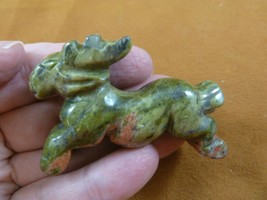 (Y-DEE-716) green orange Unakite DEER Cervidae gemstone carving figurine... - £13.89 GBP