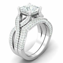 Princess Cut 3.25Ct Diamond Bridal Wedding Ring Set 14k White Gold in Size 9.5 - £230.39 GBP