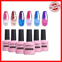 Long-Lasting Color Changing Nail Gel Set - 6 x 10ml, Mirror Shine Finish - $546.04 MXN