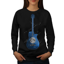 Wellcoda Guitar Planet Earth Womens Sweatshirt, Rock Casual Pullover Jumper - £22.77 GBP+