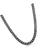 Jewelers Stainless Steel Black Cuban Curb Chain Chain - £43.27 GBP
