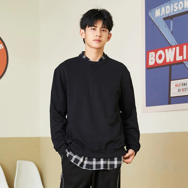 SEMIR Sweatshirt Men Clothes Casual Simple Solid Color Fashion Ins Korean Versio - £85.00 GBP