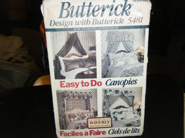 Butterick Waverly 5481 Assorted Bed Canopies Pattern - £10.25 GBP