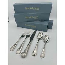 Flatware by Reed &amp; Barton Sea Shells Pattern 4 Place Settings, 5 pc, 18/10 - £122.77 GBP