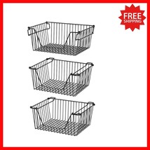 Rust-Resistant Wire Storage Baskets with Handles - Farmhouse Style Set of 3 - $1,093.33 MXN