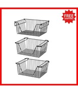 Rust-Resistant Wire Storage Baskets with Handles - Farmhouse Style Set of 3 - $1,093.33 MXN