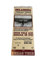 1998 Oklahoma Sooners Texas Tech Red Raiders Football Ticket Stub OU Norman - £7.06 GBP
