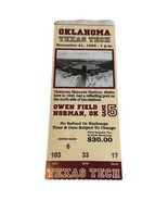 1998 Oklahoma Sooners Texas Tech Red Raiders Football Ticket Stub OU Norman - £7.08 GBP