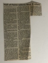 Larry Bird Hall Of Fame Newspaper Article Clipping Boston Celtics - $7.91