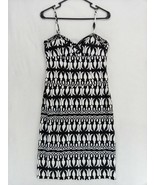 Nicole Miller Black/White Floral Women Short Dress Party Cocktail Lined ... - $20.77 CAD