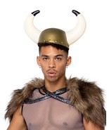 Viking Hat Costume Accessory Gold White Helmet Norseman Horns Halloween ... - £28.57 GBP