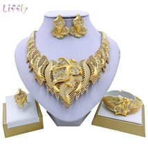 Liffly Nigeria Party Fashion Jewelry Sets Necklace Bracelet Earrings Ring All-ma - £34.82 GBP