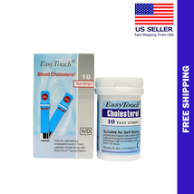 EASY TOUCH BLOOD CHOLESTEROL TEST STRIPS 1 BOX 10 STRIPS FREE SHIPPING - $45.99