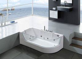 Whirlpool bathtub hydrotherapy Hot tub 1 person 59&quot; Panoramic Glass - Ve... - £2,109.50 GBP