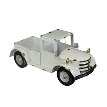 Scratch &amp; Dent Rustic Metal Vintage Pickup Truck Planter Antique White - £28.12 GBP