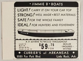 1954 Print Ad Jimmie B Marine Plywood Boats Curriers Little Rock,Arkansas - £7.76 GBP