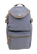 Vagarant Traveler Slim Long Shape Cotton Canvas Backpack CK06.Blue Grey - £37.74 GBP