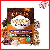 Mushroom Coffee with 12 Adaptogens: Focus, Immunity &amp; Digestive Support ... - $23.27