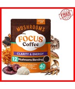 Mushroom Coffee with 12 Adaptogens: Focus, Immunity &amp; Digestive Support ... - $434.19 MXN