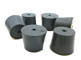 #6 Solid Rubber Stoppers  Lab Tapered Plug Bung  1 Hole  Fits 1 1/32&quot; to... - £10.48 GBP+
