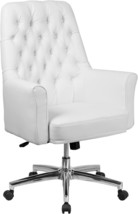 Flash Furniture Mid-Back Traditional Tufted White LeatherSoft Executive Swivel - £286.91 GBP