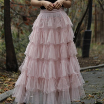 Dusty Blue Tiered Tulle Skirt Women Custom Plus Size Tulle Skirt Outfit image 11