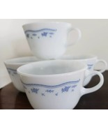 Four (4) Pyrex ~ Corelle ~ Corning ~ Morning Blue ~ 8 oz ~ C-Handle Coff... - $26.18