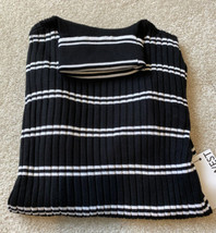 NEW Nine West Turtleneck Stripe Sweater Black/white Multi Size Medium NWT - £22.41 GBP