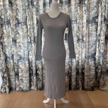 WAYF X Bff Hollie Long Sleeve Sweater Dress Heather Charcoal XS NWT - £34.79 GBP
