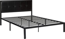 Zinus Cherie Faux Leather Classic Platform Bed Frame With Steel Support, Queen - $139.01