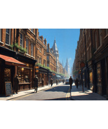 Photograph of a sunlit, cobblestone street in a historic European city  - €2,16 EUR