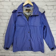 Vintage 90s Eddie Bauer Windbreaker Mens Sz M Blue Lightweight Jacket Coat - $29.69