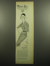 1960 Frederick &amp; Nelson House of Lords&#39; Dress Ad - Fair weather flannel - £11.71 GBP