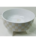 Dog Bowl Food Dish Paw Prints White &amp; Tan Medium Ceramic 6” Diameter NEW - $317.07 MXN