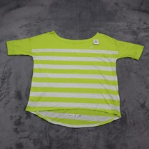 Hollister Shirt Womens S Green Short Sleeve Boat Neck Stripe Knit Casual T Shirt - £14.91 GBP