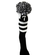 #7 Fairway Wood Head Cover Black Knit Tour Pom Pom Long neck Headcover C... - $360.27 MXN