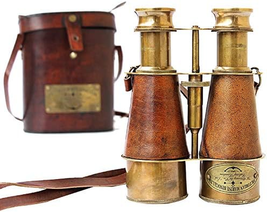 Nautical Design Antique Victorian Marine Brass Leather Binocular Sailor Instrume - £42.04 GBP