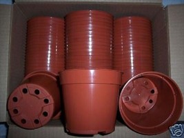 AWS 4&quot; Terracota Standard Plastic Pot, New Nursery Cactus Cacti Flower Pots 30 L - $33.74