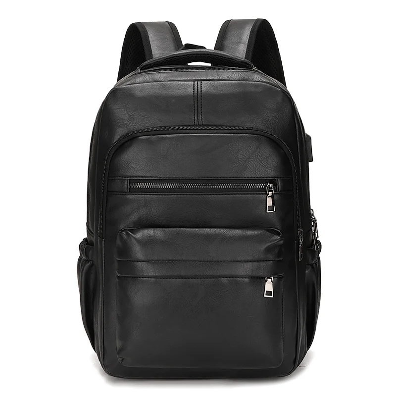 Hi-Q Men Backpack PU Leather Bagpack Large laptop Backpa Male Mochilas Casual Sc - £112.83 GBP