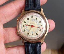 Vintage 1950’s Arak Brac 43 Chronograph Type Stop Watch Oversize 38mm - $180.50