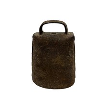 Vintage Metal Goat Calf Bell Primitive Hand Forged and Riveted 3 1/4 x 2 1/2 Ant - £38.75 GBP