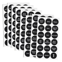 144 Round 1.5&quot;&quot; Spice Jar Labels Preprinted Chalkboard Seasoning Spice Labels - £26.54 GBP