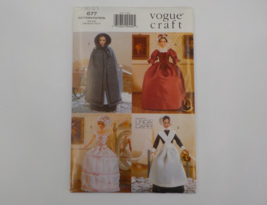 VOGUE CRAFT PATTERN #677 11 1/2&quot; FASHION DOLL HISTORICAL OUTFITS UNCUT 1999 - $14.99