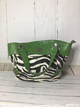 Tote bag zebra stripes, lime green - $32.02
