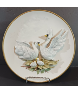 3D SWAN PLATE Hand Painted 8 1/4” Wall Hanging ARDALT Japan LENWILE CHIN... - $23.74