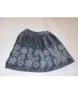 Hanna Anderson Girls velveteen skirt 130 US 8 Grey Embroidered NWT - $30.81