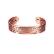 Magnetic Pure Copper Bracelet Men Benefits Energy Adjustable Cuff Bracelet Male  - $27.22