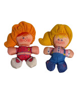1987 Fisher Price Smooshees Plush Blonde Hair  and Red Head 4.25&quot; Both L... - $242.37 MXN